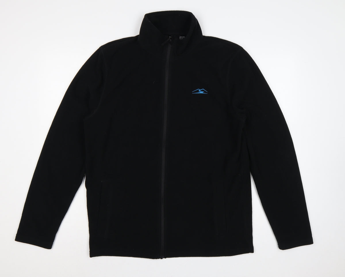 Back view of Rocktrail Men’s Black M Fleece Full Zip Outdoor Jacket
