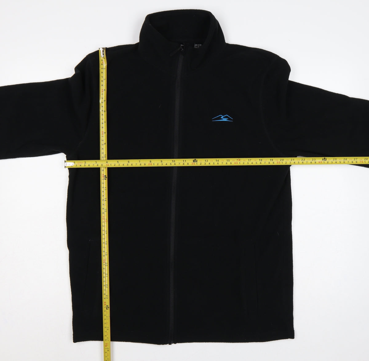 Close-up detail of Rocktrail Men’s Black M Fleece Full Zip Outdoor Jacket