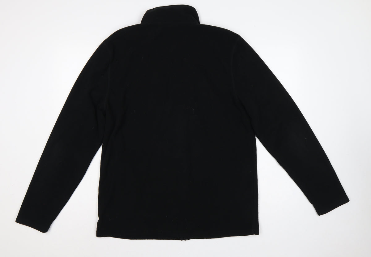 Brand and care label for Rocktrail Men’s Black M Fleece Full Zip Outdoor Jacket