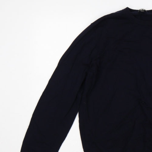 Uniqlo Men’s Navy Blue L Crew Neck Pullover Jumper Long Sleeve