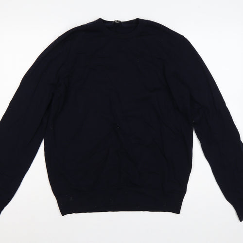 Uniqlo Men’s Navy Blue L Crew Neck Pullover Jumper Long Sleeve