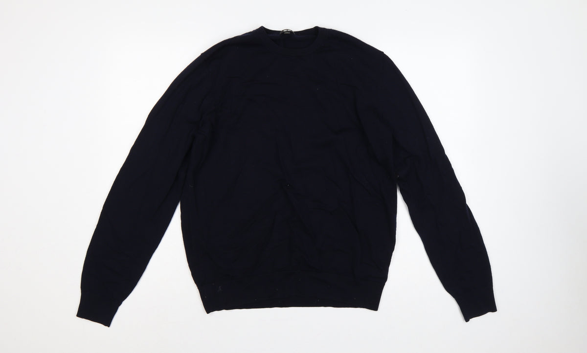 Uniqlo Men’s Navy Blue L Crew Neck Pullover Jumper Long Sleeve