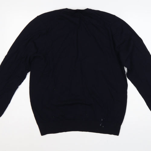 Uniqlo Men’s Navy Blue L Crew Neck Pullover Jumper Long Sleeve