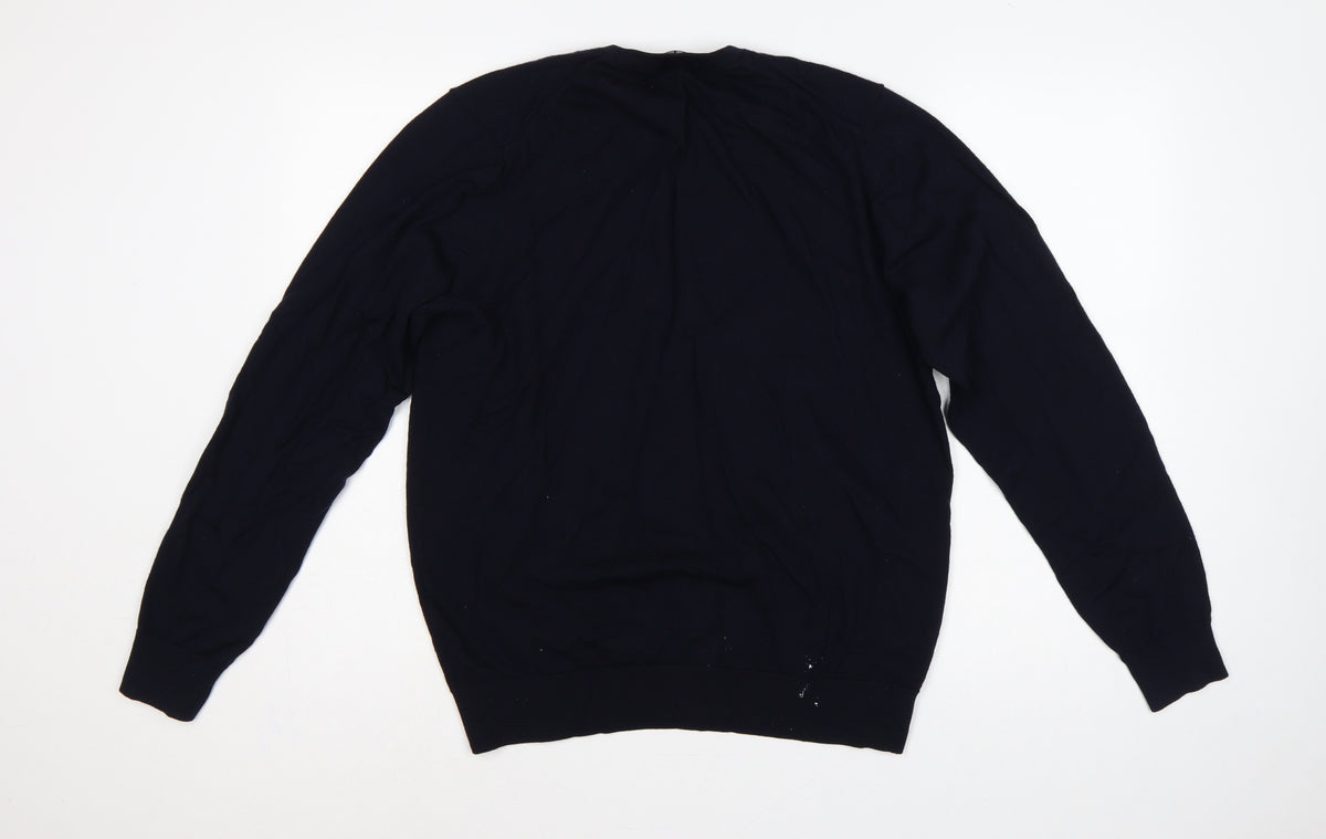 Uniqlo Men’s Navy Blue L Crew Neck Pullover Jumper Long Sleeve