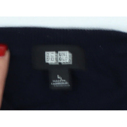 Uniqlo Men’s Navy Blue L Crew Neck Pullover Jumper Long Sleeve