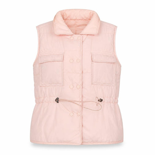 AX Paris Women Pink Size S Puffer Waistcoat Padded Snap Gilet
