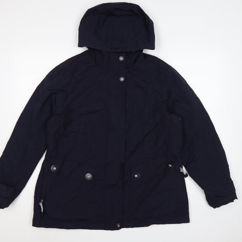 M&S Per Una Women’s Blue UK 16 Hooded Mid-Length Parka Coat