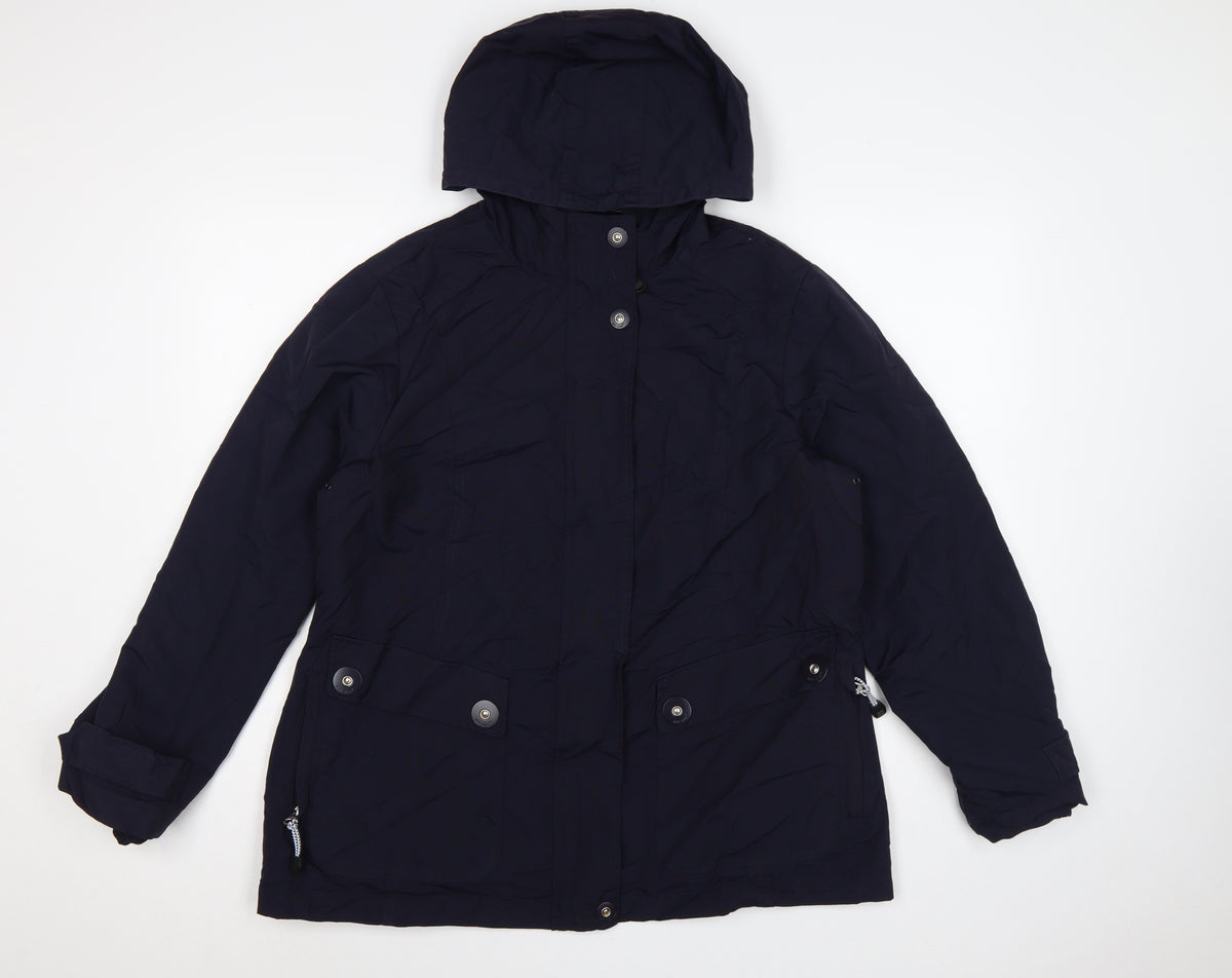 M&S Per Una Women’s Blue UK 16 Hooded Mid-Length Parka Coat