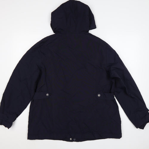 M&S Per Una Women’s Blue UK 16 Hooded Mid-Length Parka Coat