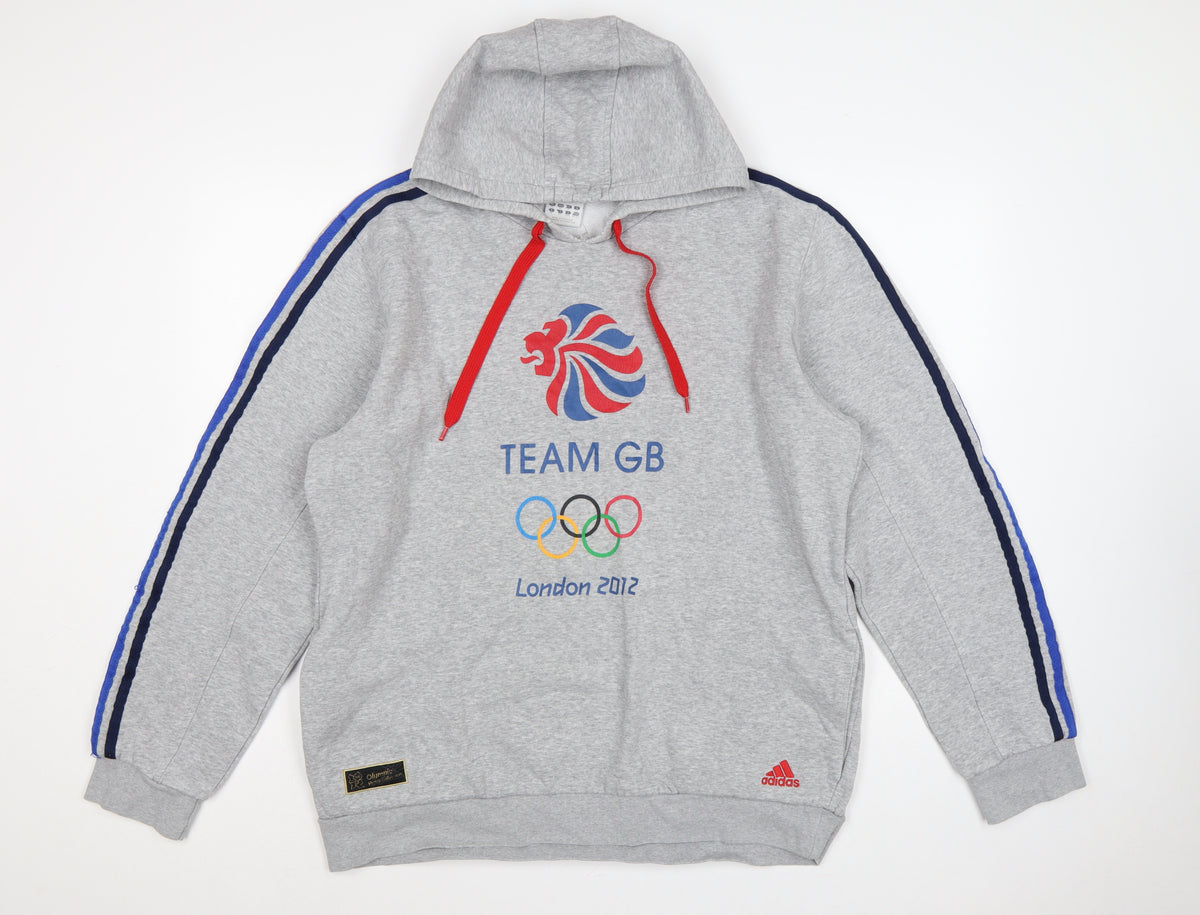 Adidas Men Grey XL Team GB London 2012 Olympic Pullover Hoodie