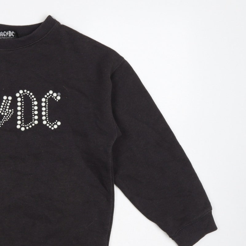 Additional view of AC/DC girls’ black pearl logo pullover sweatshirt 13-14 years