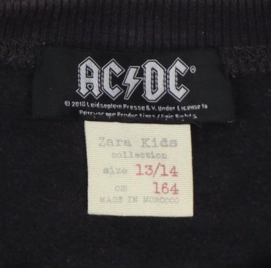Additional view of AC/DC girls’ black pearl logo pullover sweatshirt 13-14 years