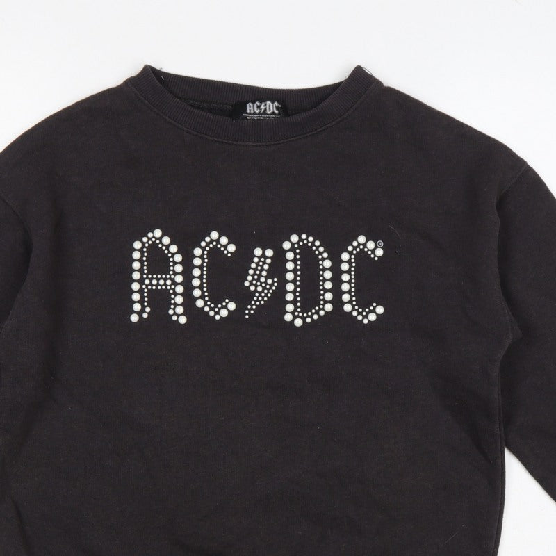 Additional view of AC/DC girls’ black pearl logo pullover sweatshirt 13-14 years