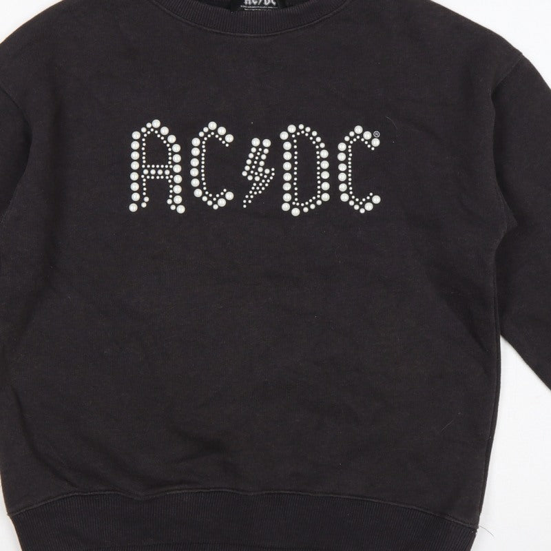 Additional view of AC/DC girls’ black pearl logo pullover sweatshirt 13-14 years