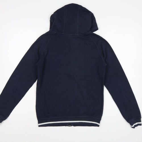 Adidas Women’s Blue UK 10 Full Zip Hooded Logo Fleece Hoodie