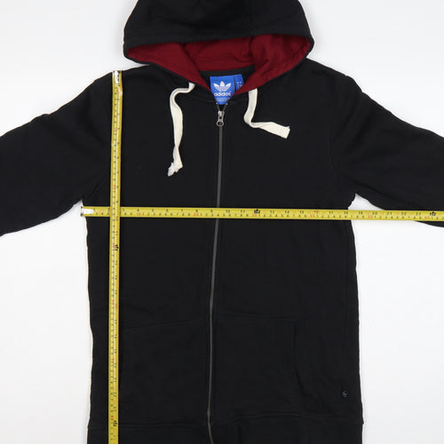adidas Men’s Black Red S Full Zip Logo Hoodie