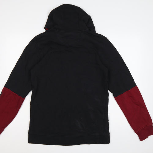 adidas Men’s Black Red S Full Zip Logo Hoodie