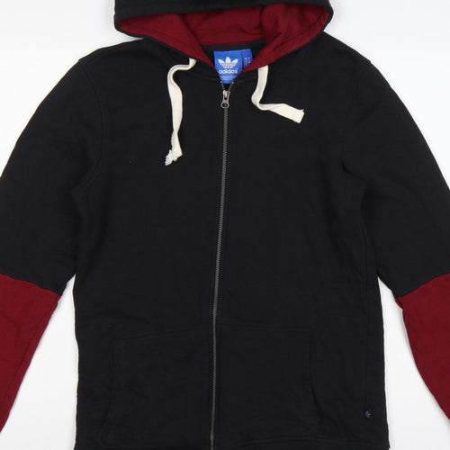 adidas Men’s Black Red S Full Zip Logo Hoodie