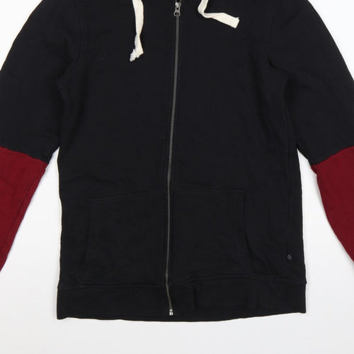 adidas Men’s Black Red S Full Zip Logo Hoodie