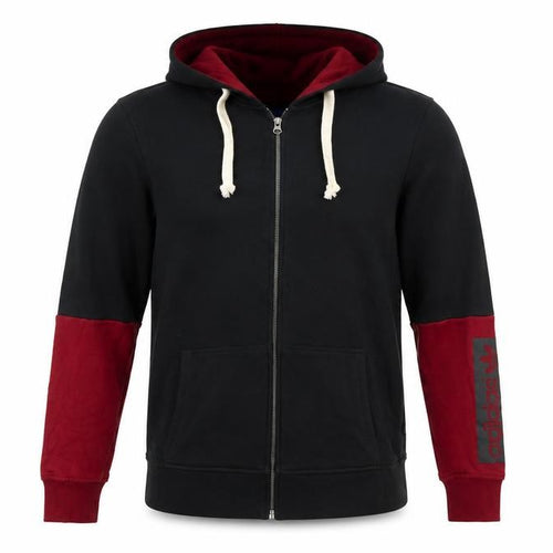 adidas Men’s Black Red S Full Zip Logo Hoodie