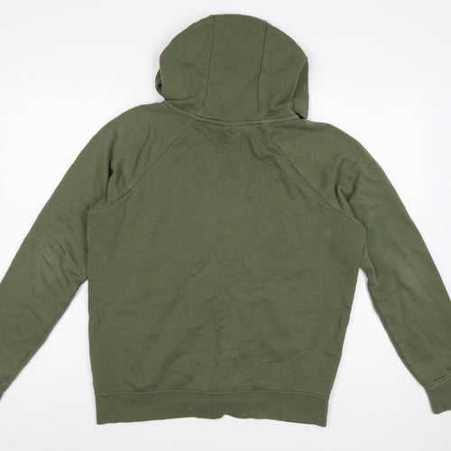 Nike Men Green M Full Zip Hooded Fleece Sweatshirt Logo