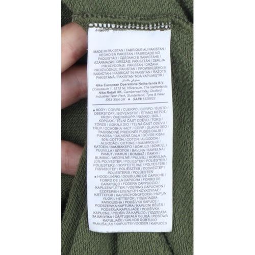 Nike Men Green M Full Zip Hooded Fleece Sweatshirt Logo