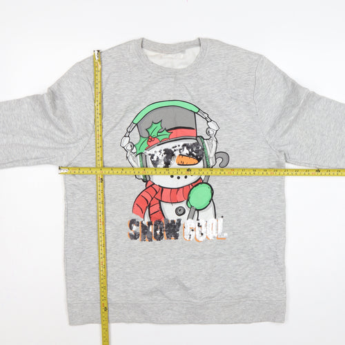 Next Girls Grey 16 Years Pullover Sweatshirt Christmas Snowman Sequin