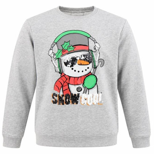 Next Girls Grey 16 Years Pullover Sweatshirt Christmas Snowman Sequin