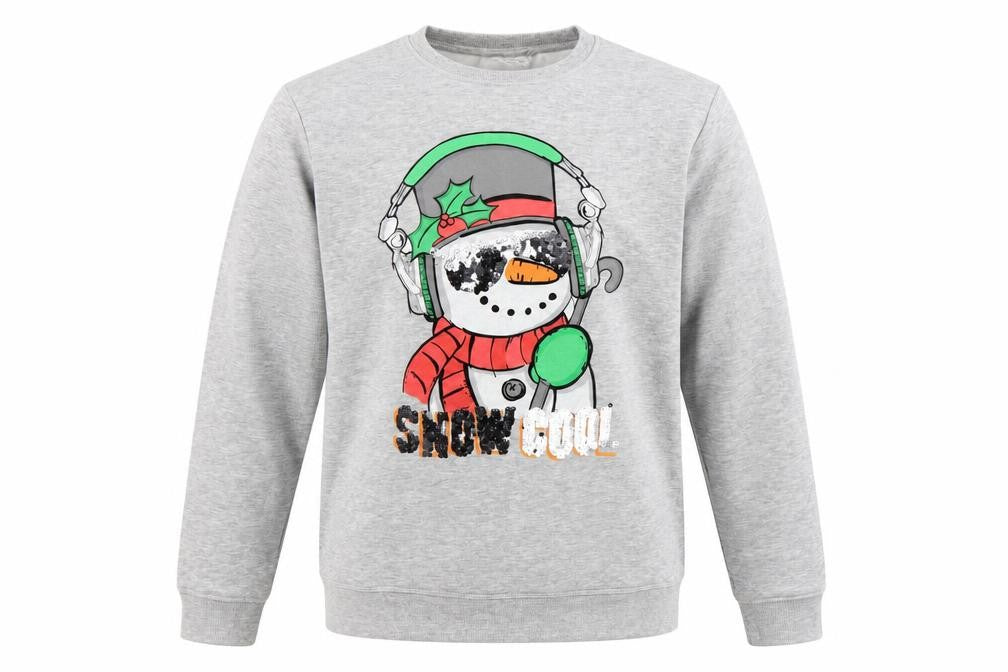 Next Girls Grey 16 Years Pullover Sweatshirt Christmas Snowman Sequin