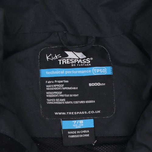 Trespass Boys Black 7-8 Years Ski Jacket Waterproof Windproof TP50