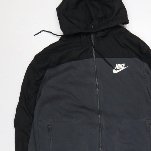 Nike Men’s Grey L Full Zip Hooded Sports Sweatshirt Jacket