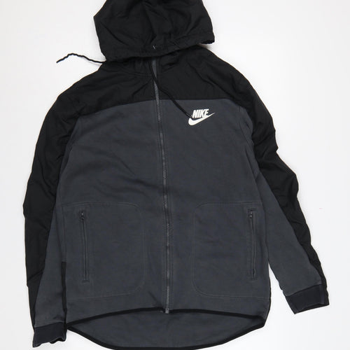 Nike Men’s Grey L Full Zip Hooded Sports Sweatshirt Jacket