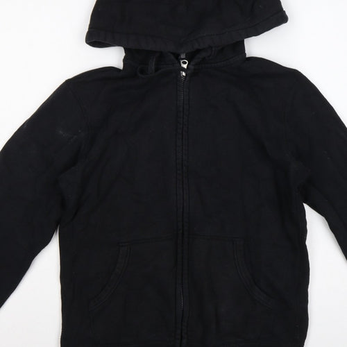 Uniqlo Men Black M Full Zip Cotton Hoodie Hooded Pockets