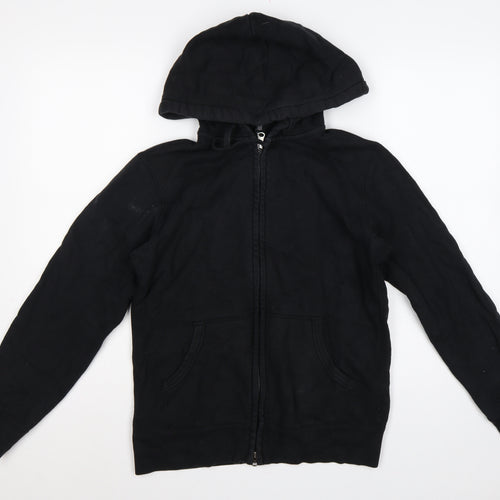 Uniqlo Men Black M Full Zip Cotton Hoodie Hooded Pockets