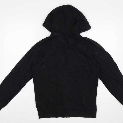 Uniqlo Men Black M Full Zip Cotton Hoodie Hooded Pockets