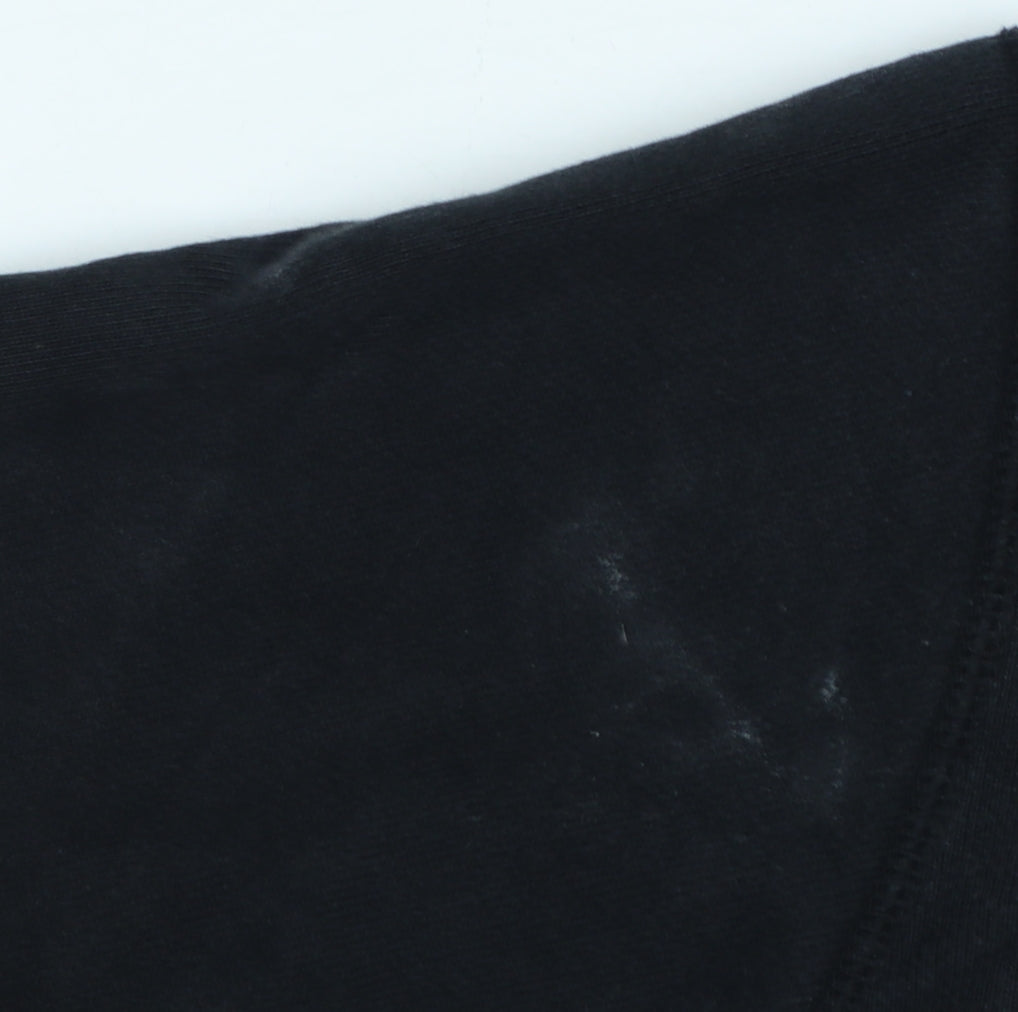 Uniqlo Men Black M Full Zip Cotton Hoodie Hooded Pockets