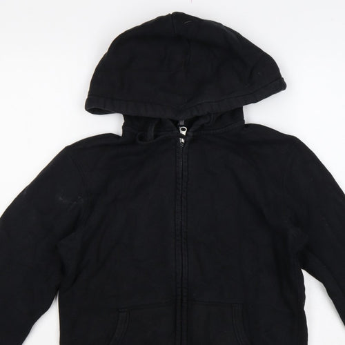 Uniqlo Men Black M Full Zip Cotton Hoodie Hooded Pockets