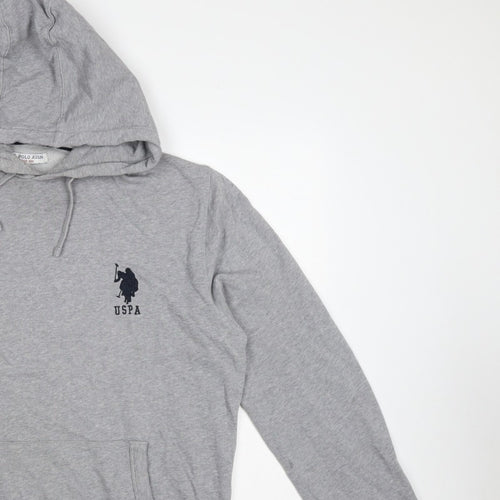 U.S. Polo Assn. Men’s Grey L Pullover Hoodie Embroidered Logo