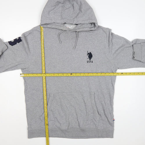 U.S. Polo Assn. Men’s Grey L Pullover Hoodie Embroidered Logo