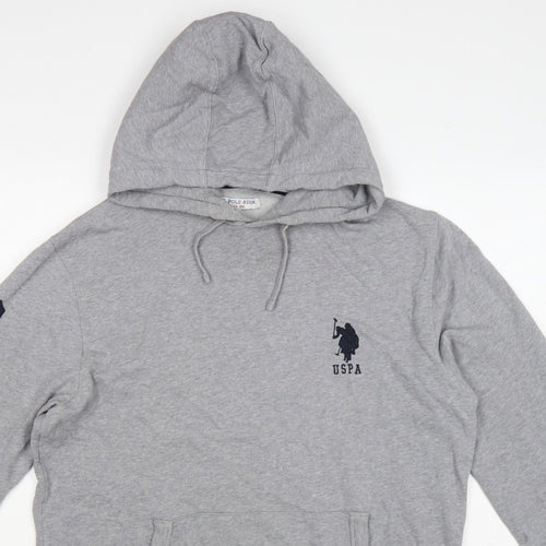 U.S. Polo Assn. Men’s Grey L Pullover Hoodie Embroidered Logo