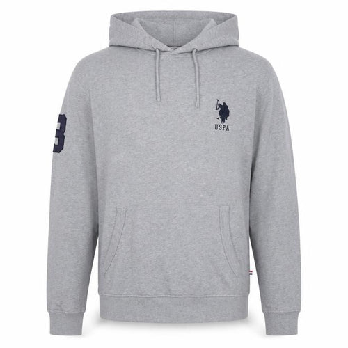 U.S. Polo Assn. Men’s Grey L Pullover Hoodie Embroidered Logo