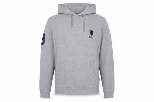 U.S. Polo Assn. Men’s Grey L Pullover Hoodie Embroidered Logo