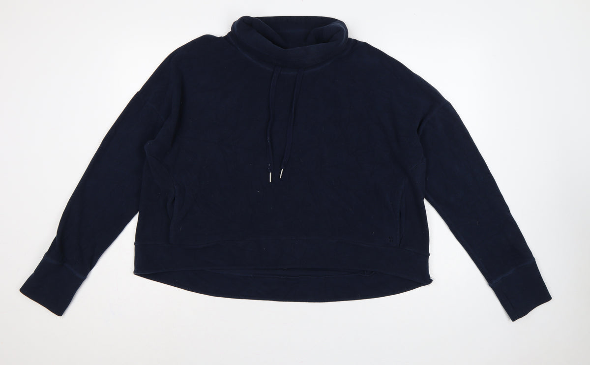 Back view of Sweaty Betty Women’s Navy Blue XL Pullover High Neck Sweatshirt