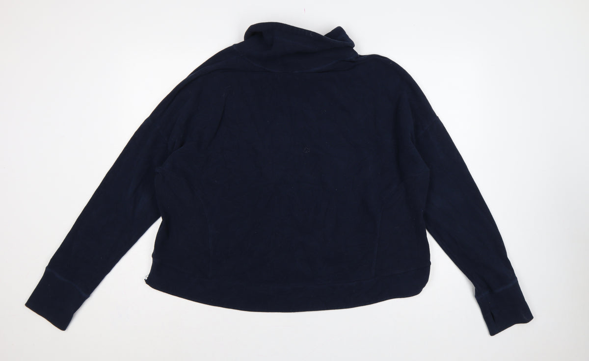 Brand and care label for Sweaty Betty Women’s Navy Blue XL Pullover High Neck Sweatshirt