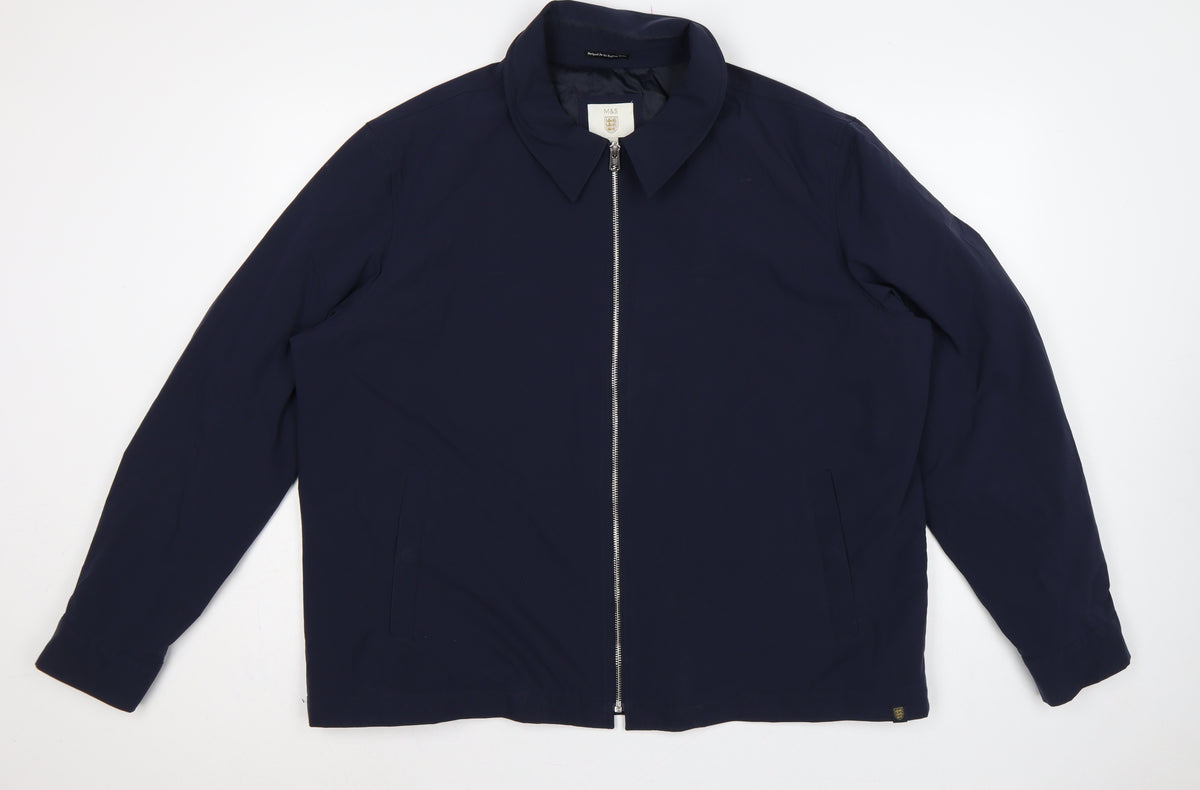 Marks and Spencer Men’s Blue 3XL Zip Front Lined Basic Jacket