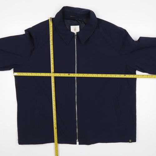 Marks and Spencer Men’s Blue 3XL Zip Front Lined Basic Jacket
