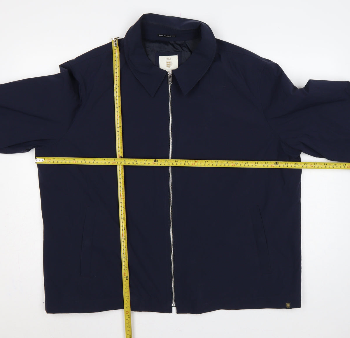 Marks and Spencer Men’s Blue 3XL Zip Front Lined Basic Jacket