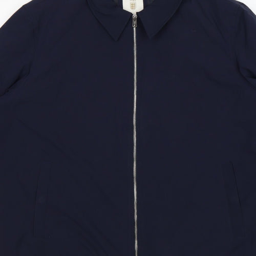 Marks and Spencer Men’s Blue 3XL Zip Front Lined Basic Jacket