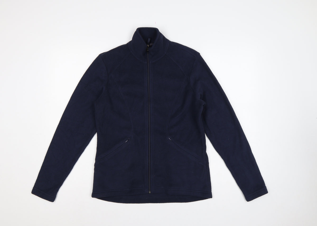 Marks and Spencer Women Blue UK 10 Fleece Full Zip Basic Jacket