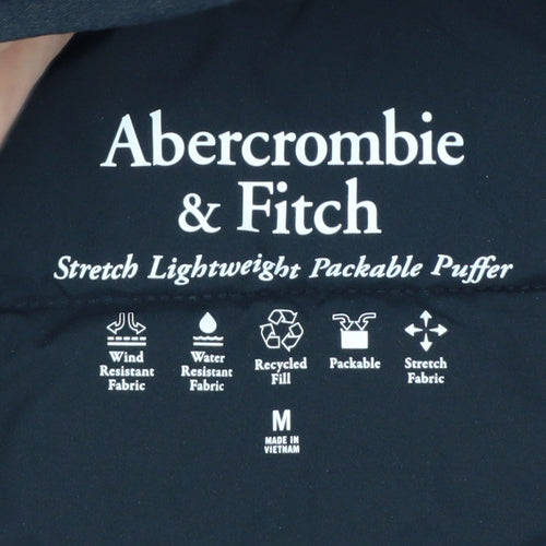 Abercrombie & Fitch Women Black M Lightweight Packable Puffer Jacket